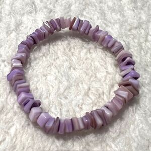 Lavender Chip Stone Elastic Bracelet